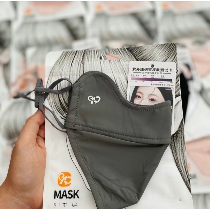 khẩu trang chống bụi mịn .Khẩu trang vải lụa chống nắng, chống tia UV có logo đổi màu, kèm thẻ test UV