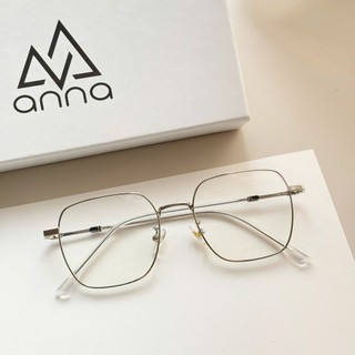 Gọng kính thời trang kèm tròng đổi màu khi ra nắng 0 độ ANNA dáng vuông chất liệu kim loại 68008
