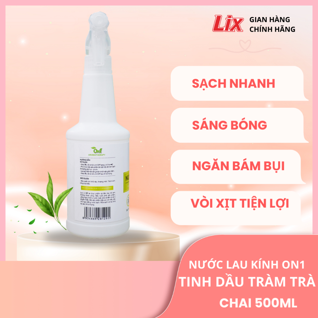 Ảnh Nước lau kính On1 500 ml N6601, Vệ sinh sạch bụi bẩn, cặn bám lâu ngày vách kính, gương nhà tắm, cửa sổ đa năng 1