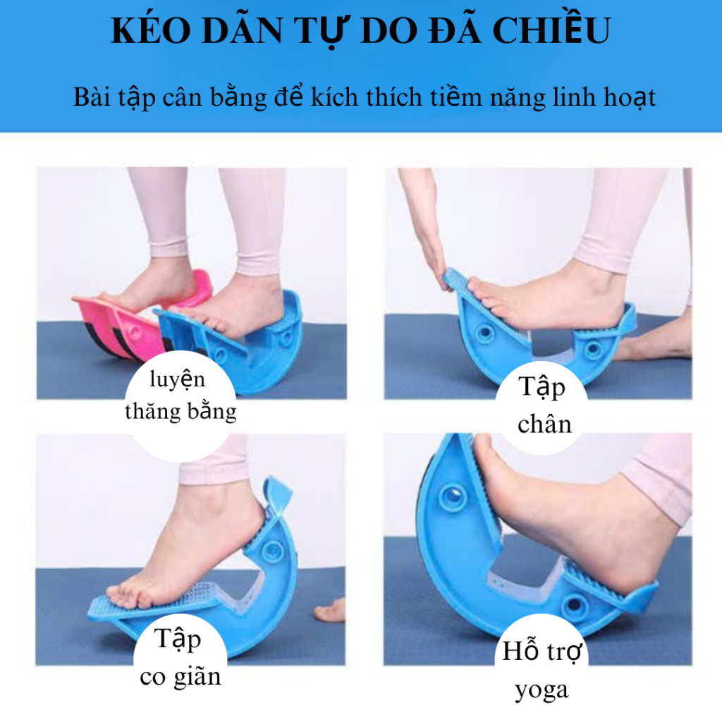 Con Lăn Tập Chân, Yoga, Massage Giãn Cơ Bắp - Dụng Cụ Kéo Dãn Tự Do Đa Chiều