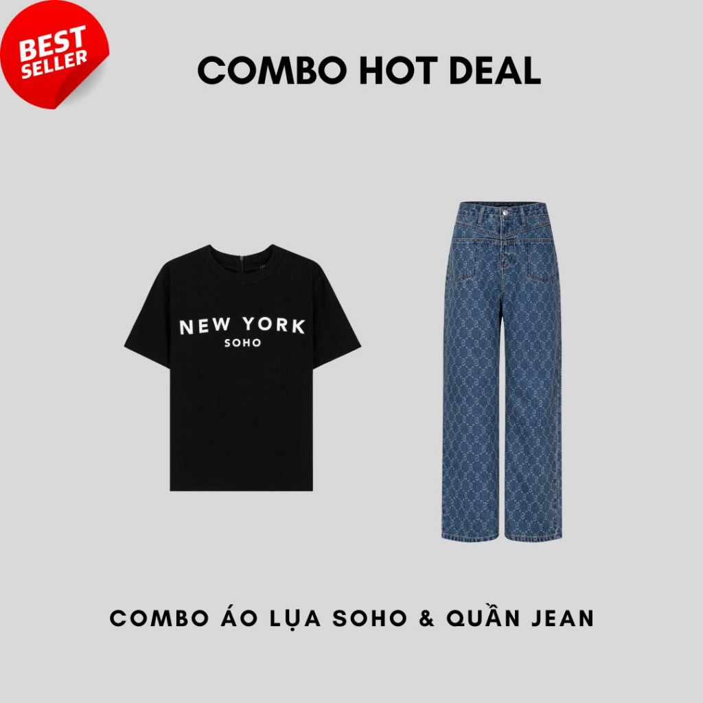 Ảnh COCO SIN - Combo Quần Jean Xanh Monogram CCS 4