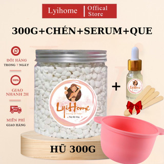 [CHE TÊN] COMBO CƠ BẢN 300G SÁP WAX LÔNG CAO CẤP CÓ CHÉN QUE VÀ SERUM TIỆN LỢI AN TOÀN LYIHOME