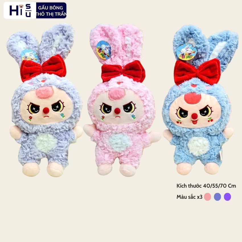 Gấu bông thỏ thị trấn tai dài thú nhồi bông bé ba rabbit town dễ thương mắt dora