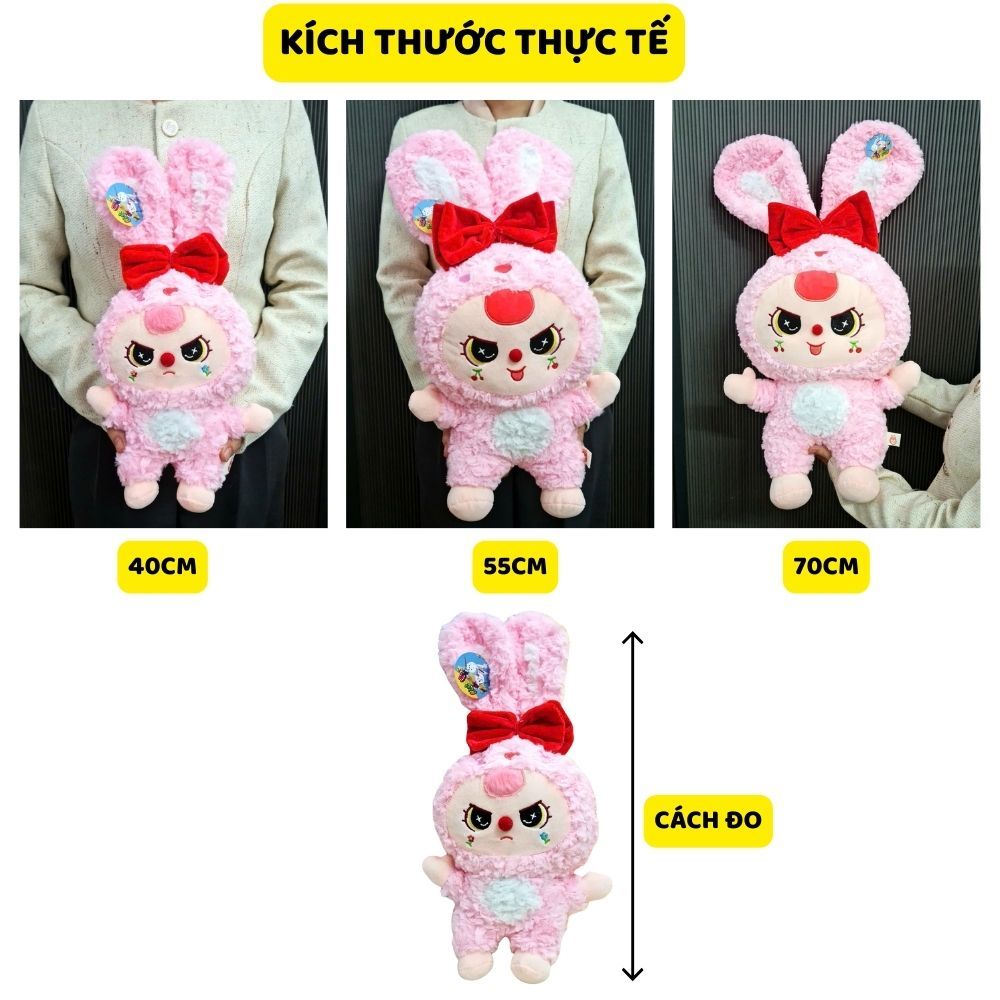 Gấu bông thỏ thị trấn tai dài thú nhồi bông bé ba rabbit town dễ thương mắt dora