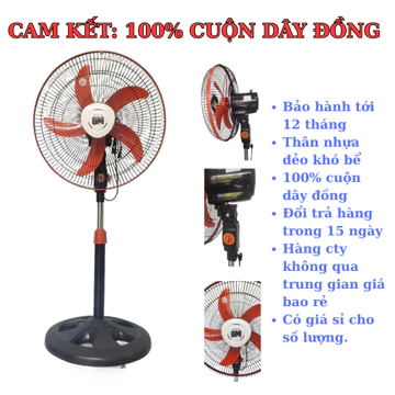 Quạt cây đứng 5 cánh 100% lõi đồng - Quạt điện - quạt bàn - Quạt đứng lỡ - BẢO HÀNH ĐỘNG CƠ 12THÁNG