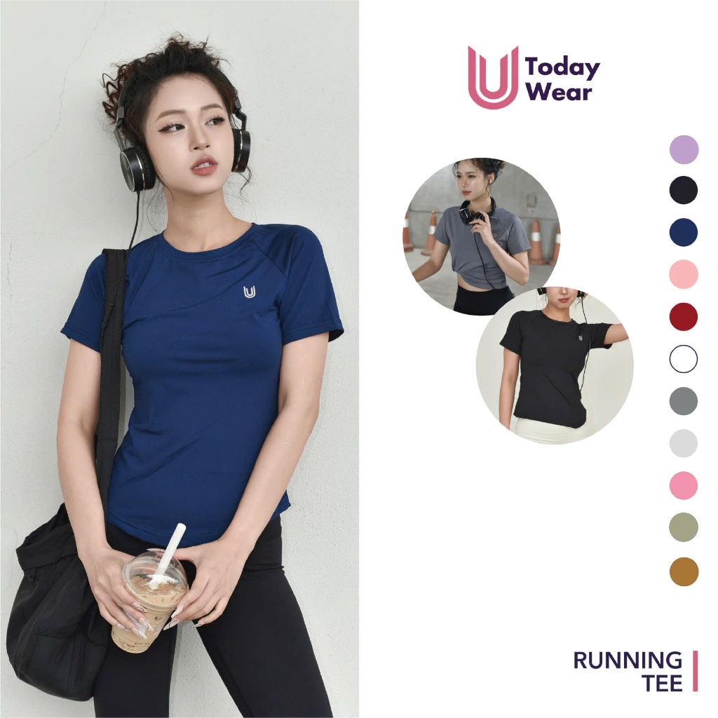 Ảnh Áo thun thể thao nữ BIGSIZE Running Tee tập gym yoga cổ tròn ngắn tay vải thoáng mát co giãn Today U Wear 1