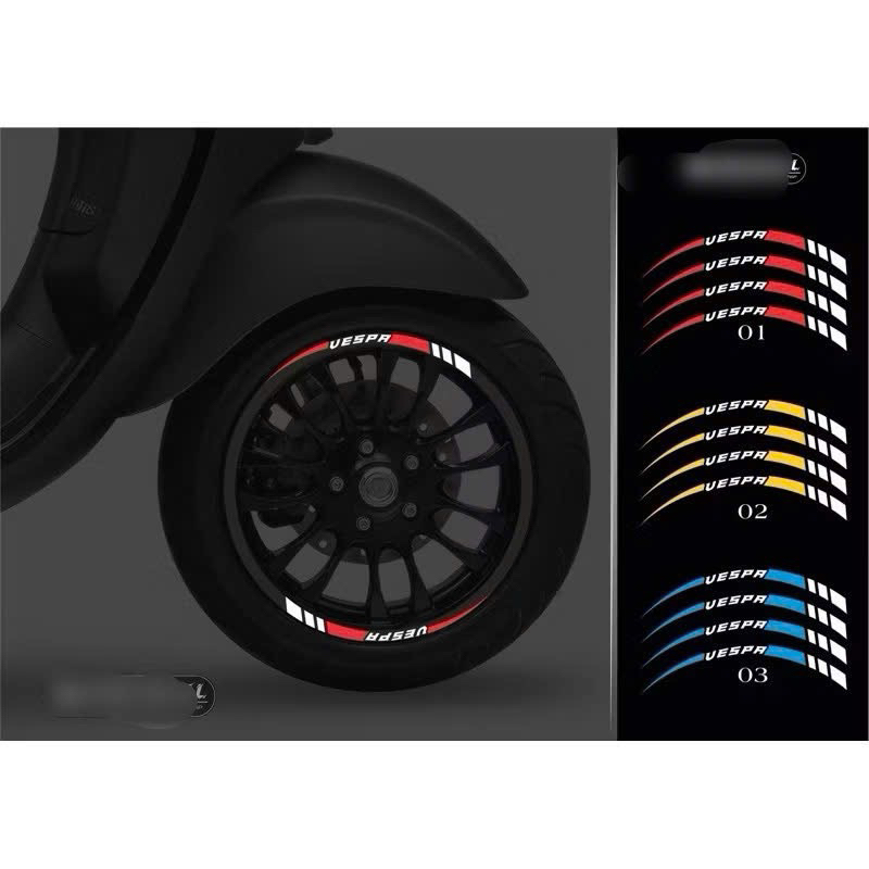 Tem mâm Vespa phản quang 3M