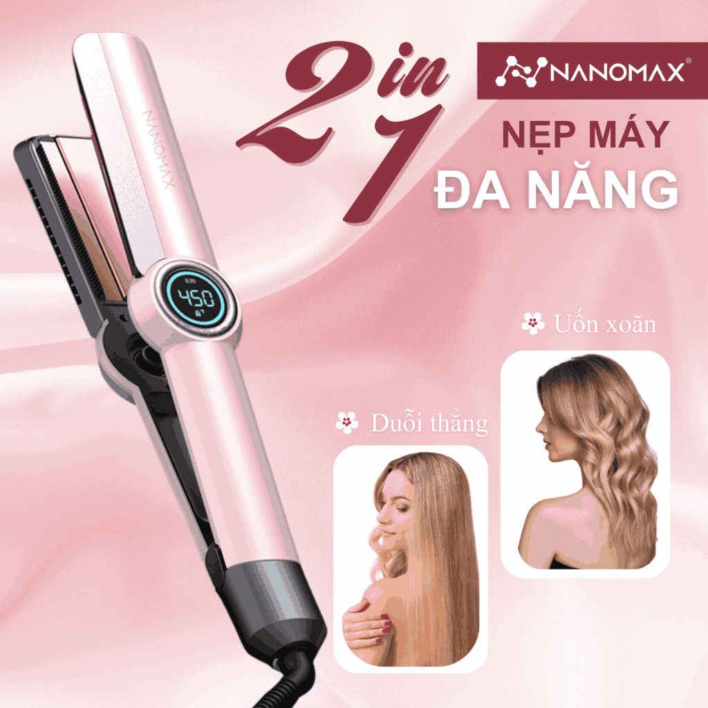 Ảnh Máy Uốn Duỗi Tóc Cao Cấp Nanomax SM-868, 3in1 Vừa Uốn Duỗi Vừa Chải Tơi Tóc, Nẹp Máy Ceramic Gắn Lược Tháo Rời 2