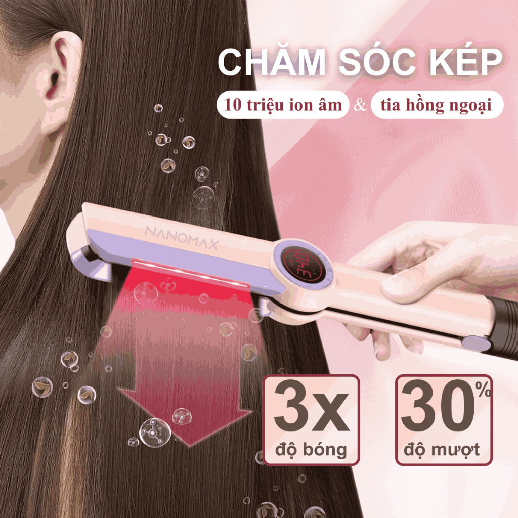 Ảnh Máy Uốn Duỗi Tóc Cao Cấp Nanomax SM-868, 3in1 Vừa Uốn Duỗi Vừa Chải Tơi Tóc, Nẹp Máy Ceramic Gắn Lược Tháo Rời 4