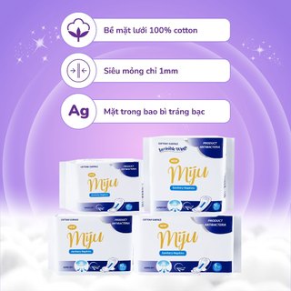 Băng vệ sinh Miju Hàn Quốc - Bạc hà siêu thấm hút - Ban ngày - Ban đêm - Hàng ngày