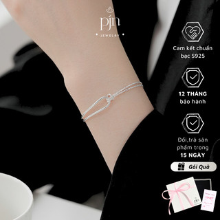 Vòng Tay Bạc Nữ S925 PJN Lắc Tay Thắt Nút Dây Gân Đơn Giản Sang Trọng Phong Cách Hàn Quốc Dành Cho Nữ VT17