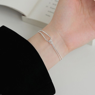 Vòng Tay Bạc Nữ S925 PJN Lắc Tay Thắt Nút Dây Gân Đơn Giản Sang Trọng Phong Cách Hàn Quốc Dành Cho Nữ VT17