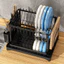 Kệ để chén bát 2 tầng NÂNG CẤP MỚI chất liệu thép carbon có khay úp cốc tiện lợi kèm đế thoát nước