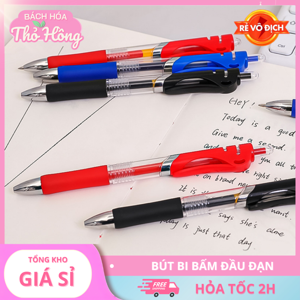 3 Bút Bi Bấm Đầu Đạn