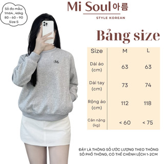 Áo Sweater Nỉ Lót Nhung Cao Cấp Thêu Logo MS Form Basic BigSize MiSoul, Áo Hoodie Dày Dặn 347