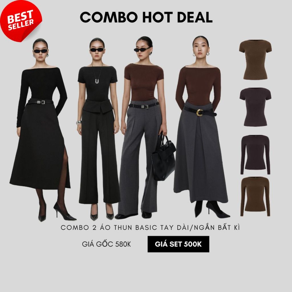 Ảnh COCO SIN - Áo Thun Trẹt Vai Basic 1