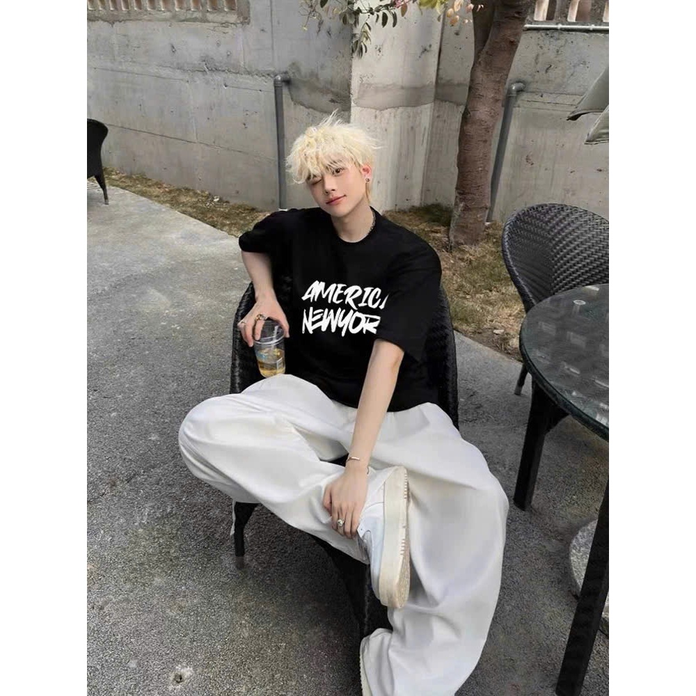 Áo thun Stee Cổ tròn AMERICA Localbrand ICVCVNI Unisex Menwear Cotton
