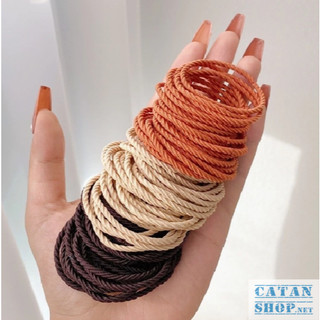 Ống 100 thun xoắn cột tóc dễ thương, Set 100 cái dây chun cột tóc cao su co giãn ThunXoan-100