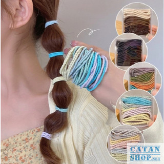 Ống 100 thun xoắn cột tóc dễ thương, Set 100 cái dây chun cột tóc cao su co giãn ThunXoan-100