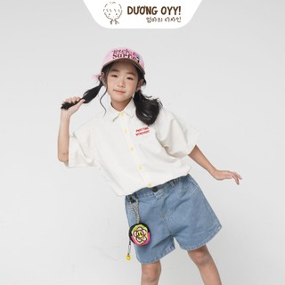 Áo sơ mi kẻ cotton bé trai thêu chữ PARTTIME INTROVERT size 12-38KG style Hàn Quốc  | Dương Oyy 011224195