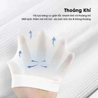 Ống tay chống nắng, bao cánh tay chống nắng, ống tay chống tia UV UPF50+ xỏ ngón lụa mát thời trang