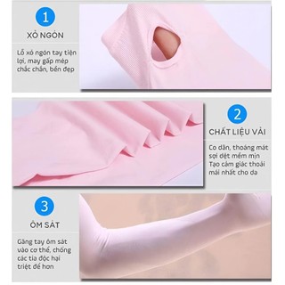 Ống tay chống nắng, bao cánh tay chống nắng, ống tay chống tia UV UPF50+ xỏ ngón lụa mát thời trang