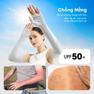 Ống tay chống nắng, bao cánh tay chống nắng, ống tay chống tia UV UPF50+ xỏ ngón lụa mát thời trang