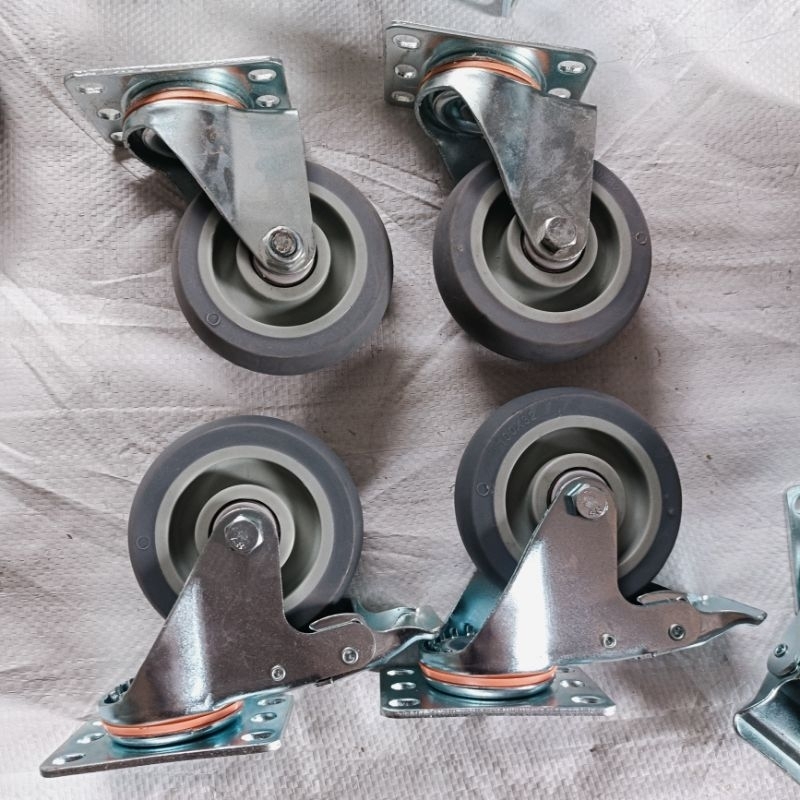 Bánh xe rời TPR cao su Nhật Bản, êm ái, đường kính D75, D100, D125, thay thế bánh nhựa, rộng 32mm.