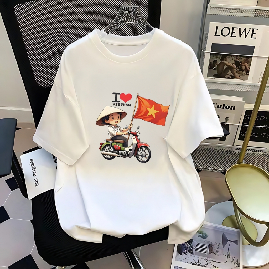 Ảnh Áo phông nữ Cờ Đỏ Sao Vàng Việt nam chất liệu thun cotton - Áo thun nữ 'Độc lập tự do' - LOZA G0293 4