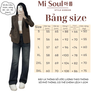 Áo Khoác Blazer Nữ Dáng Rộng 1 Cúc Cài BigSize Misoul, Áo Vest Trơn Có Túi Đính Cúc Phía Sau 345