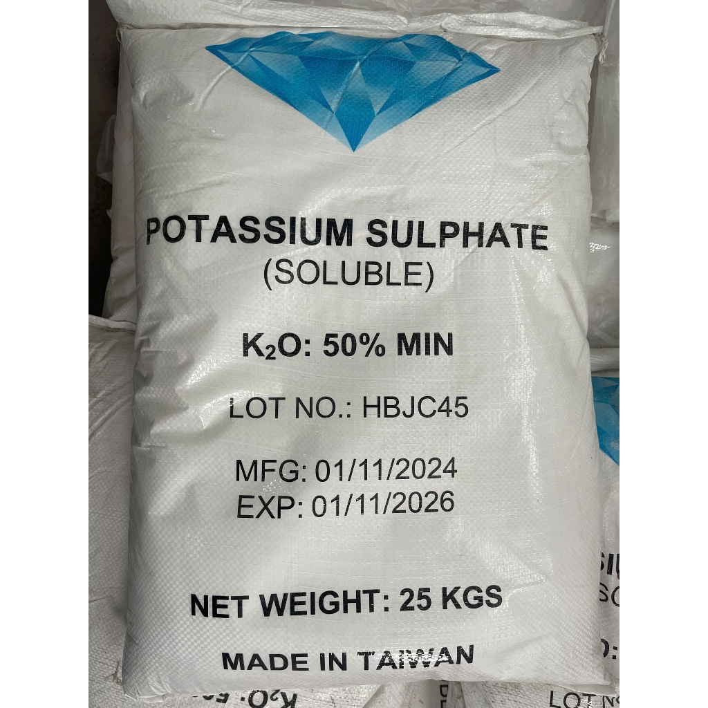 Hóa chất K2SO4 Đài Loan bao 25kg - phân bón kali sunphat 0.0.51 ...