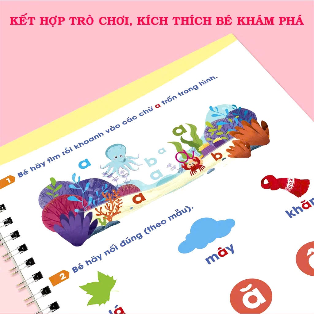 Ảnh Bộ 3 Vở Luyện Viết Thần Kỳ TNBOOKS Tự Bay Mực Cho Bé Vào Lớp 1 - Luyện Viết Chữ Đẹp (4-6 Tuổi) 4