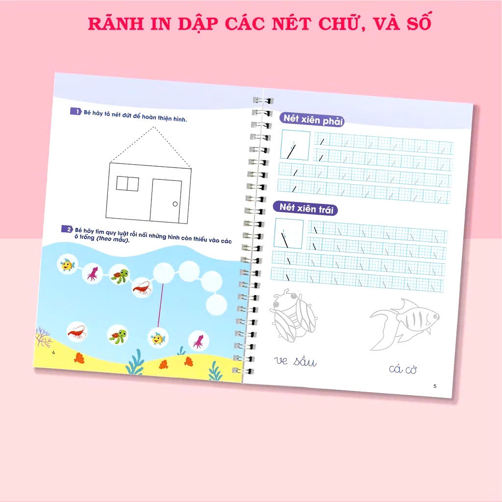 Ảnh Bộ 3 Vở Luyện Viết Thần Kỳ TNBOOKS Tự Bay Mực Cho Bé Vào Lớp 1 - Luyện Viết Chữ Đẹp (4-6 Tuổi) 3