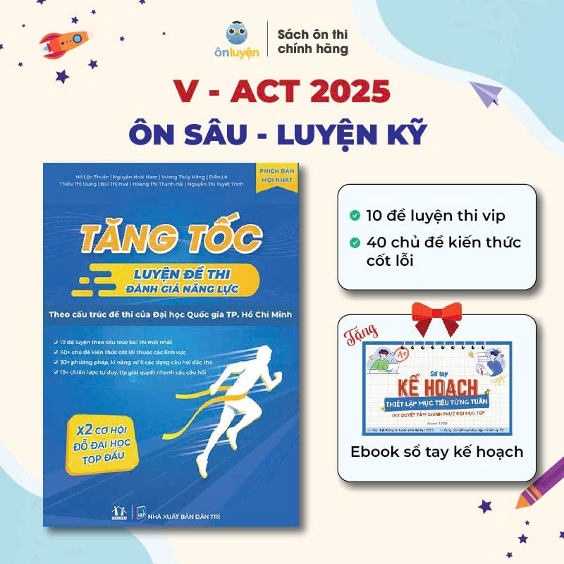 Ảnh Sách Tăng tốc luyện đề thi Đánh giá năng lực ĐHQG TP.HCM 1