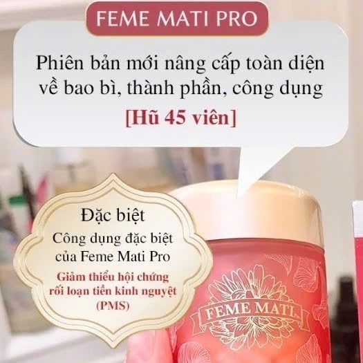 Hộp 45 Viên Uống Men Phụ Khoa Feme Mati Women’ Secret Nhật Bản (Bản Pro)