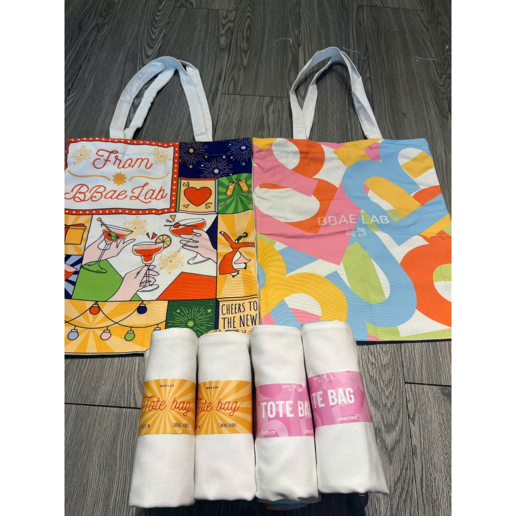 Túi tote vải bố canvas XL 40cmx30cm quà Balporo BBae / Khăn tắm quà tặng Viên Uống Men Phụ Khoa Feme