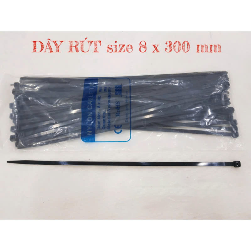 Dây rút nhựa đen 8 x 300mm (1 bịch ) | Shopee Việt Nam