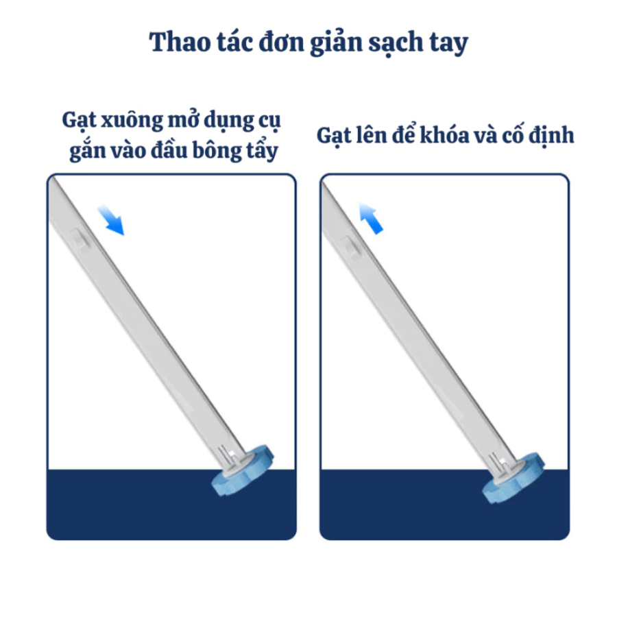 Bộ Cọ Vệ Sinh Kèm 6 Đầu Cọ Thay Thế Dùng 1 Lần Dán Tường, Chổi Chà Toilet Có Sẵn Xà Phòng Hương Thơm