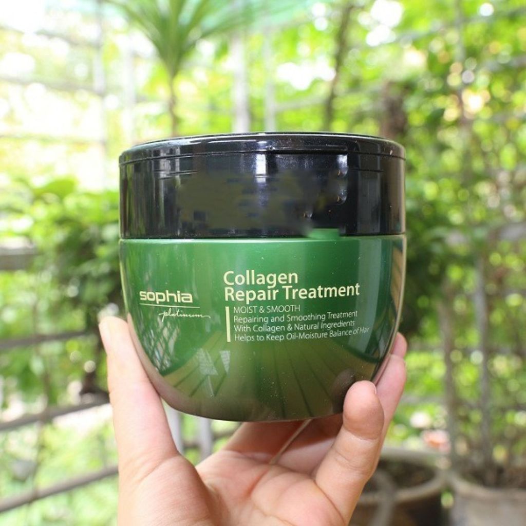 Cặp dầu gội xả SOPHIA Platinum Collagen Repair size 500ml hỗ trợ tóc mềm mượt giảm gãy rụng tóc