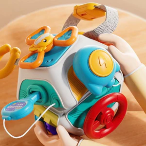 Khối bận rộn có 10 mặt chủ đề, hộp bận rộn 10 trò chơi phát triển giác quan và tư duy cho bé