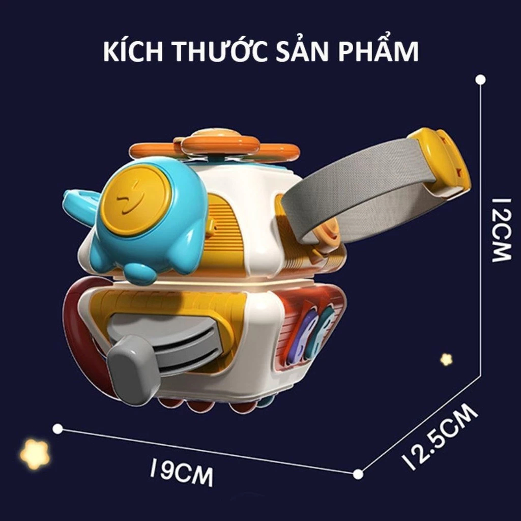 Khối bận rộn có 10 mặt chủ đề, hộp bận rộn 10 trò chơi phát triển giác quan và tư duy cho bé