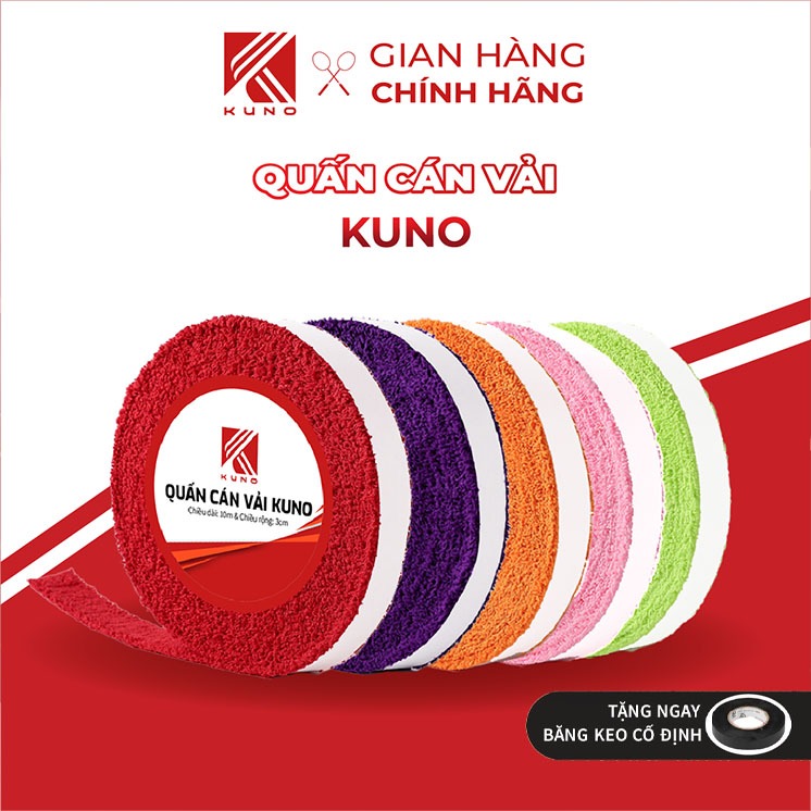Ảnh Quấn cán vải KUNO quấn cán vợt cầu lông tennis, chất liệu vải thấm hút mồ hôi tốt chống trơn trượt, loại dài 10 mét 1
