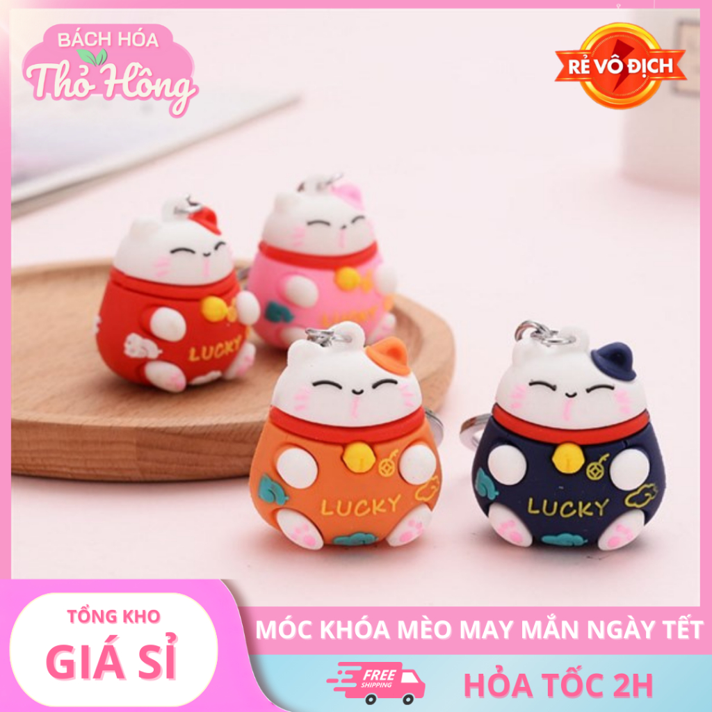 Móc khóa mèo may mắn ngày tết