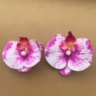 combo 2 kẹp tóc hoa lan ngọc cánh ướt -size nhỡ 9-10cm và size to 11cm loại 2 #cặp_tóc_hoa_lan_hồ_điệp #bông_lan_hồ_điệp