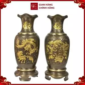 Bình Hoa Đồng Dát Điểm - Đồng Hun Cao Cấp - Cửu Diệu Thiên - FG001