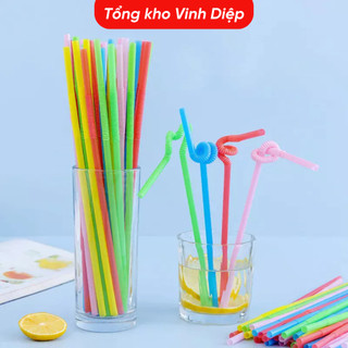 1 túi ~80 ống hút xoắn nghệ thuật nhiều màu loại đẹp,hút sinh tố,nước mía