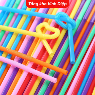 1 túi ~80 ống hút xoắn nghệ thuật nhiều màu loại đẹp,hút sinh tố,nước mía