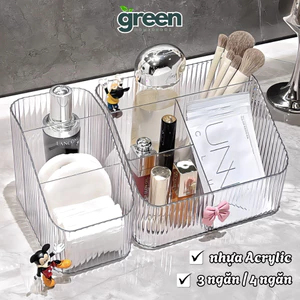 Hộp đựng mỹ phẩm để bàn đa năng Greenhome, hộp để đồ đa năng trong suốt chất liệu nhựa Acrylic