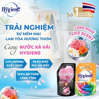 Nước xả vải Hygiene đậm đặc túi 1150ML hương ngàn hoa top 1 Thái Lan