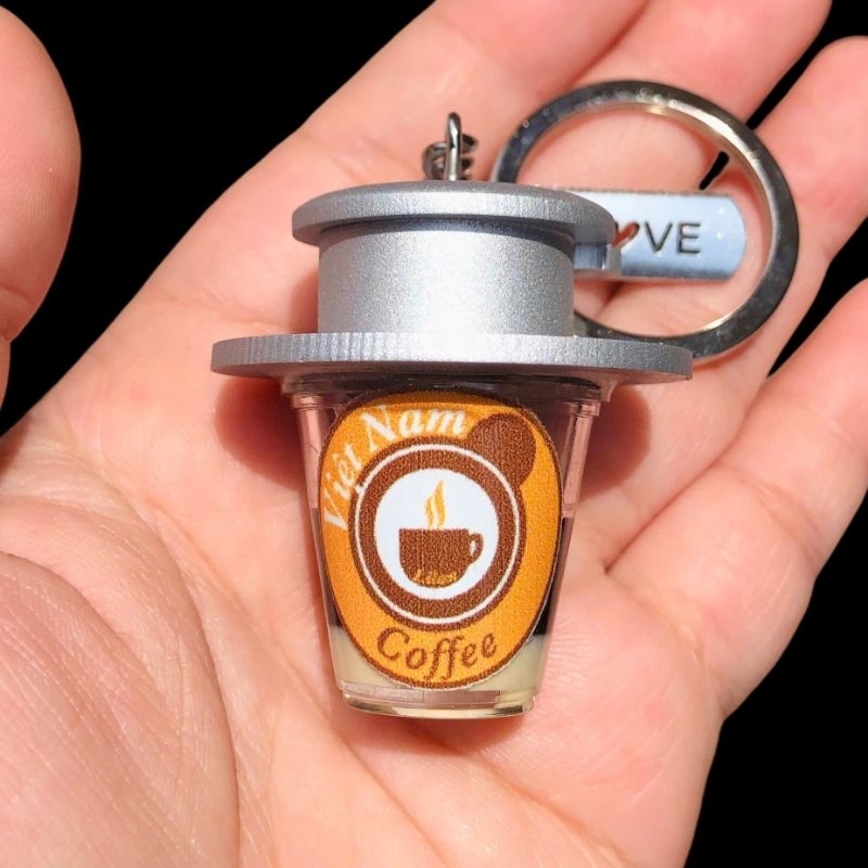 Móc khoá Mô Hình Ly phin cafe VN (thêm tên theo yêu cầu) keychains ...